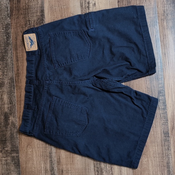 Diamond Gusset Stretch Canvas 6 Pocket Flat Front Chino Shorts Size 36 in Blue - Picture 3 of 7